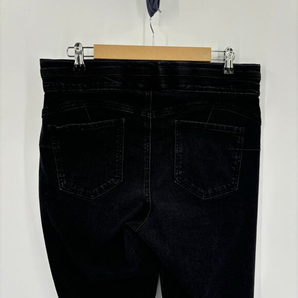 d. Jeans Womens Jeans Size 14W  Black Skinny Pull-On Grunge 90s Rocker Andro - Picture 4 of 12